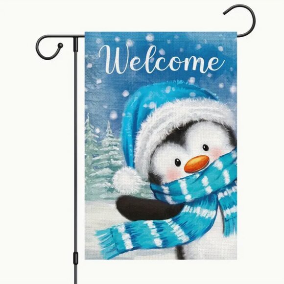 Other - 1pc 12"X18" Garden Flag with Welcome Penguin